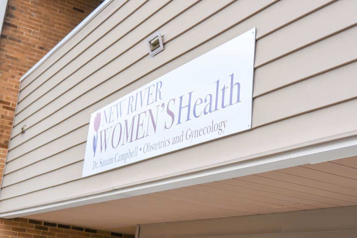 Outside Front Sign Office Clinic New River Women's Health
