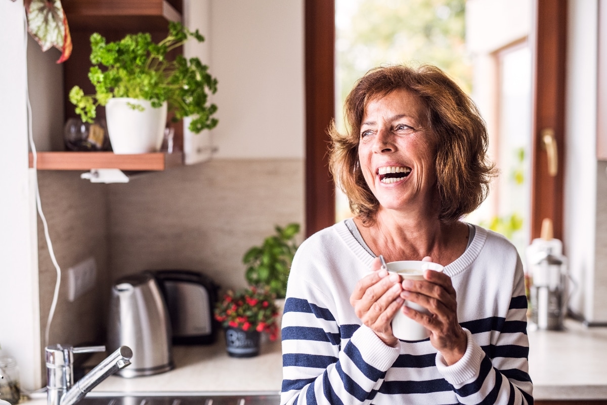 older woman laughing